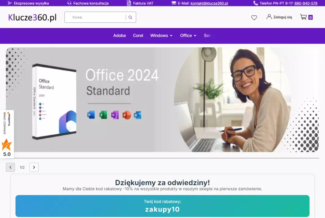 Zrzut ekranu strony