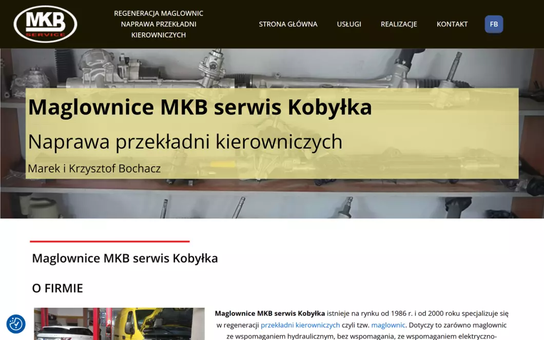 Zrzut ekranu strony